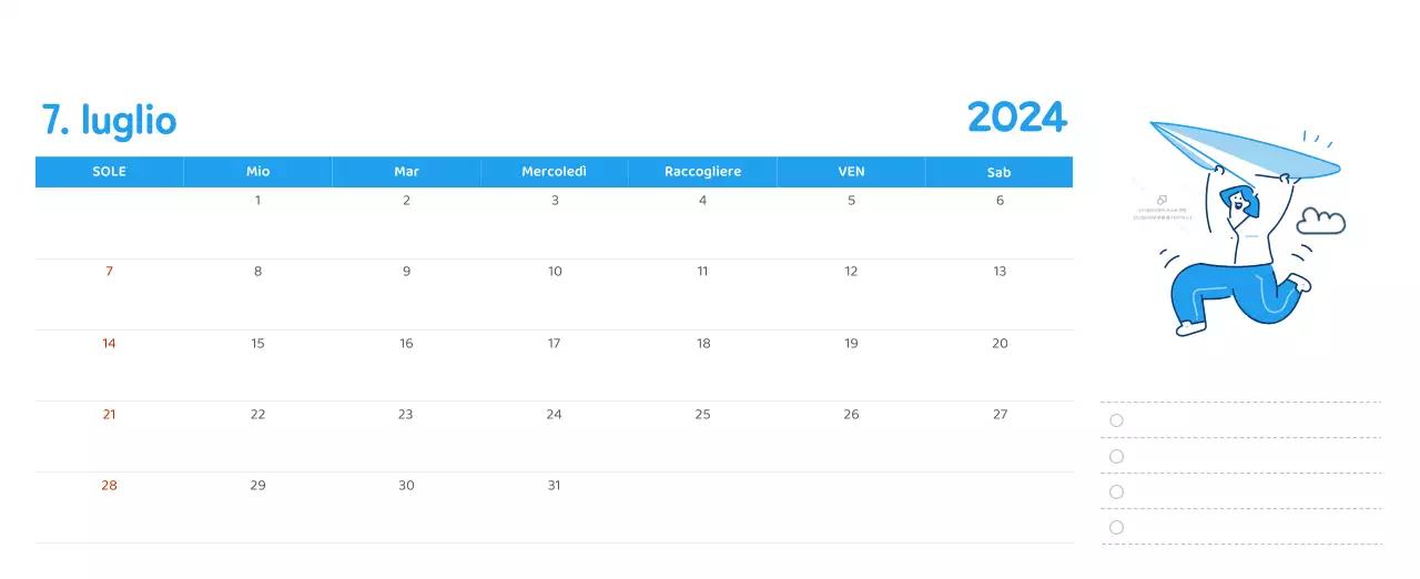 Un calendario con illustrazioni colorate ed emozionali