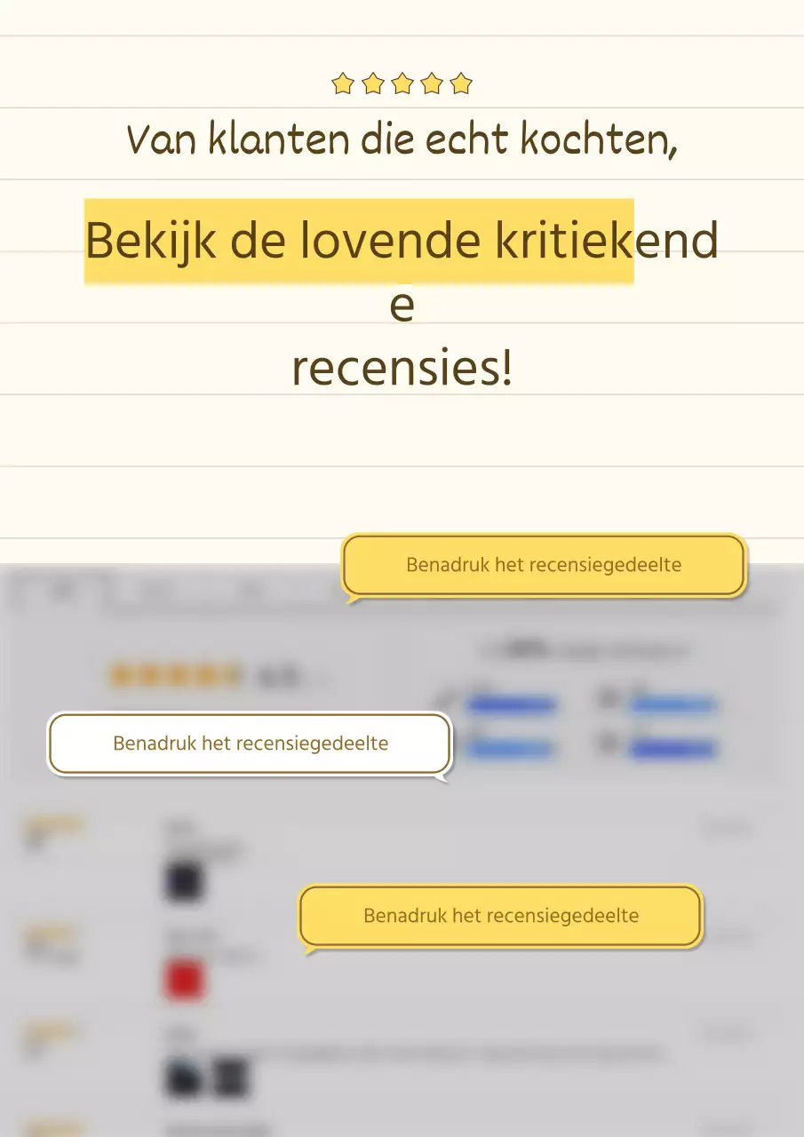 Een eenvoudig verhalend productpraatje in geel en beige