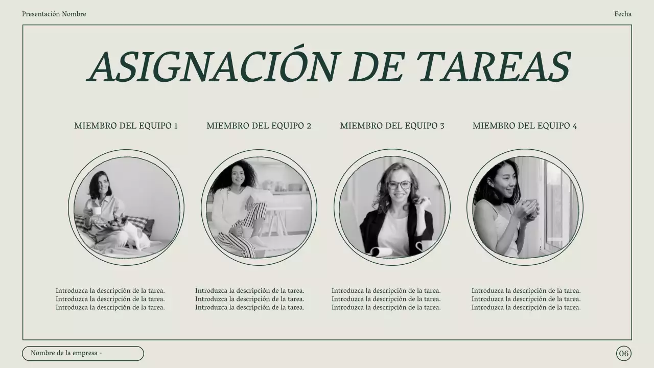 Informe minimalista de actas de reuniones de marketing en verde y beige