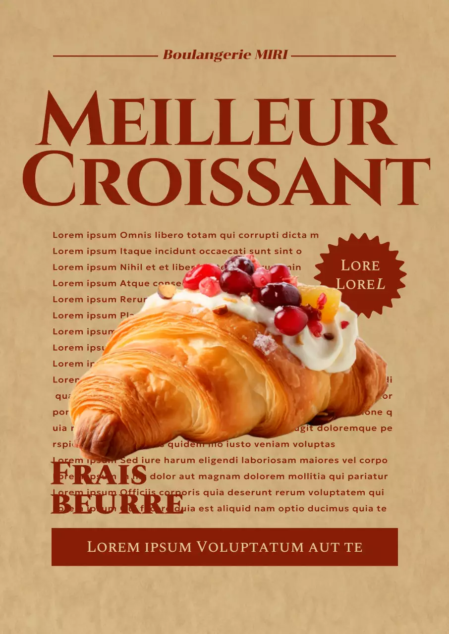 Promouvoir un menu de boulangerie d'inspiration vintage avec des accents anglais rouges
