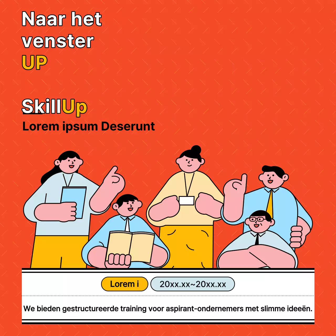 Een eenvoudig oranje wervingspraatje voor ondernemende stagiairs