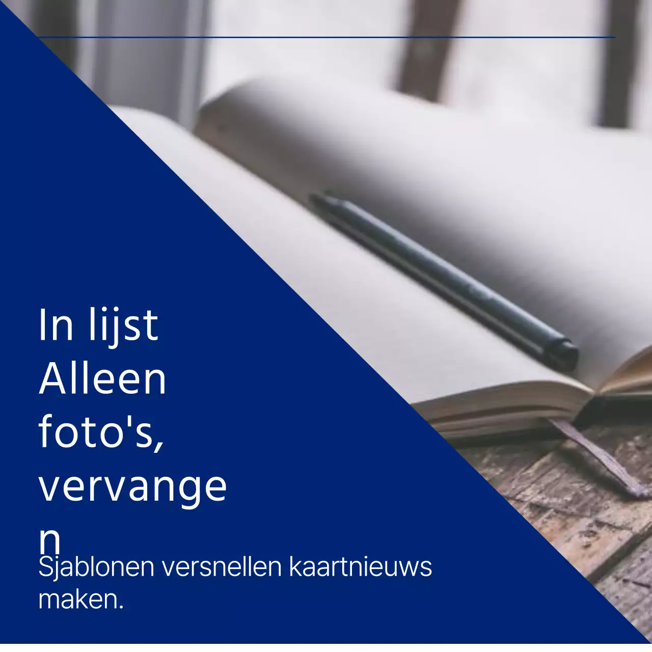Promoot een eenvoudige fotolijst in blauw en wit