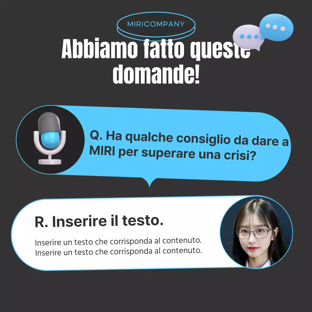 Rapporto di intervista semplice di colore azzurro