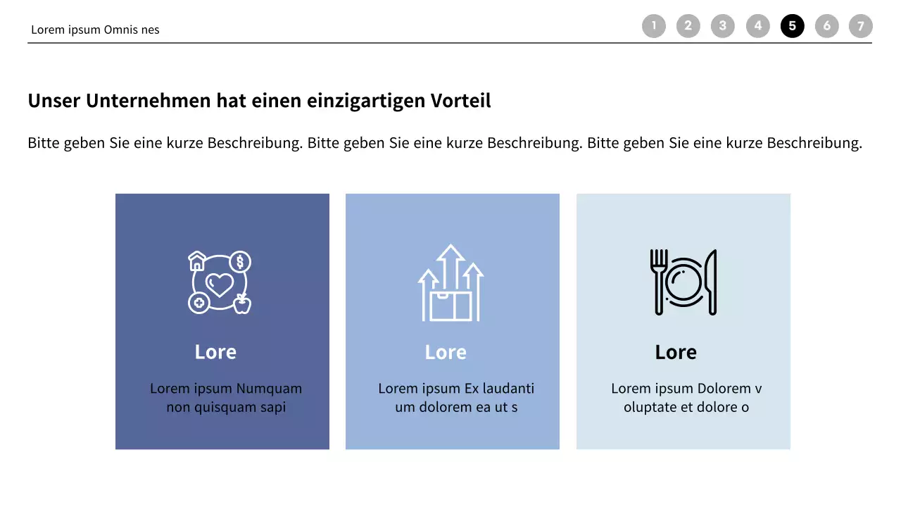 Modernes Meeting Business Firmenprofil in blau