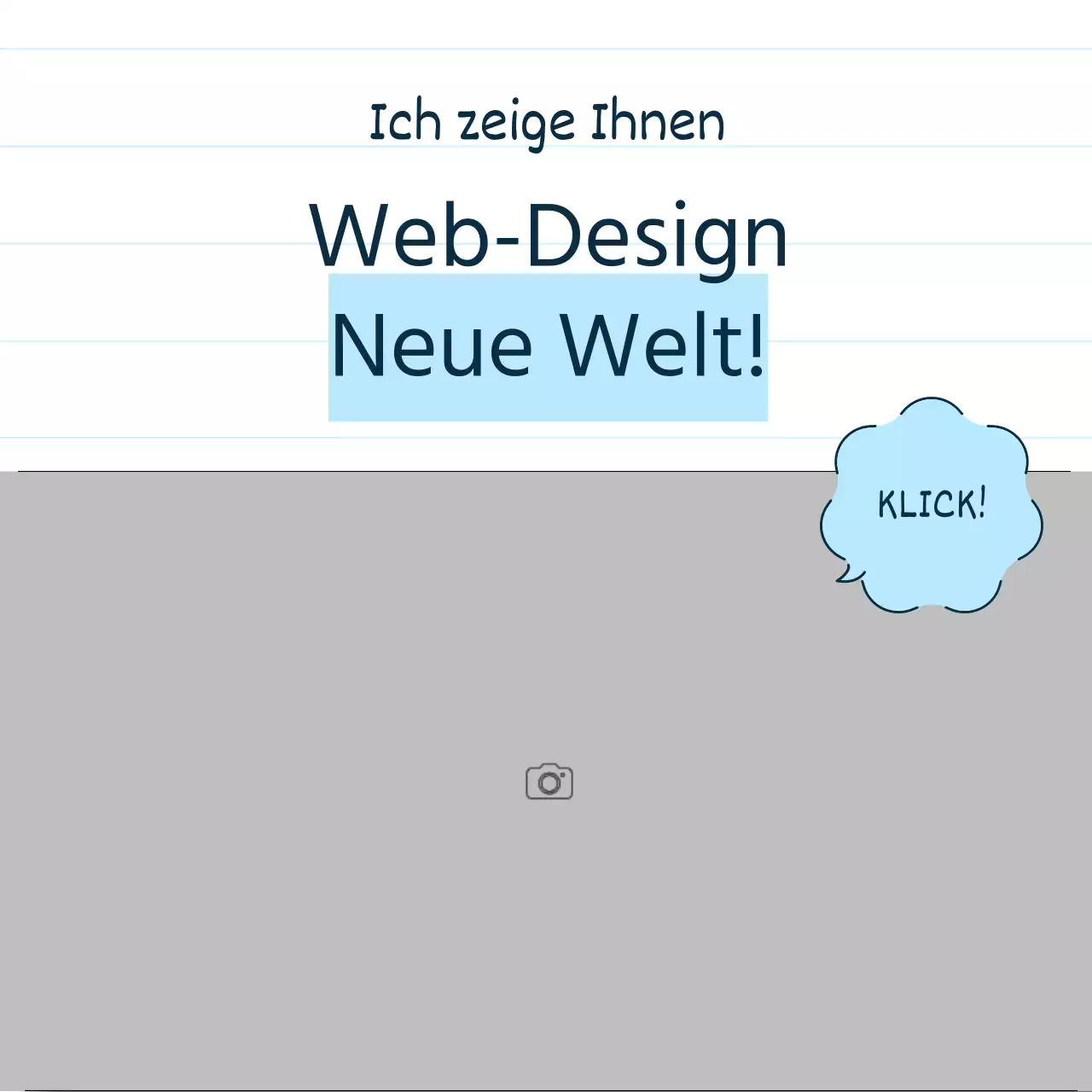 Ein einfaches Storytelling-Produktbriefing in Blau und Hellblau