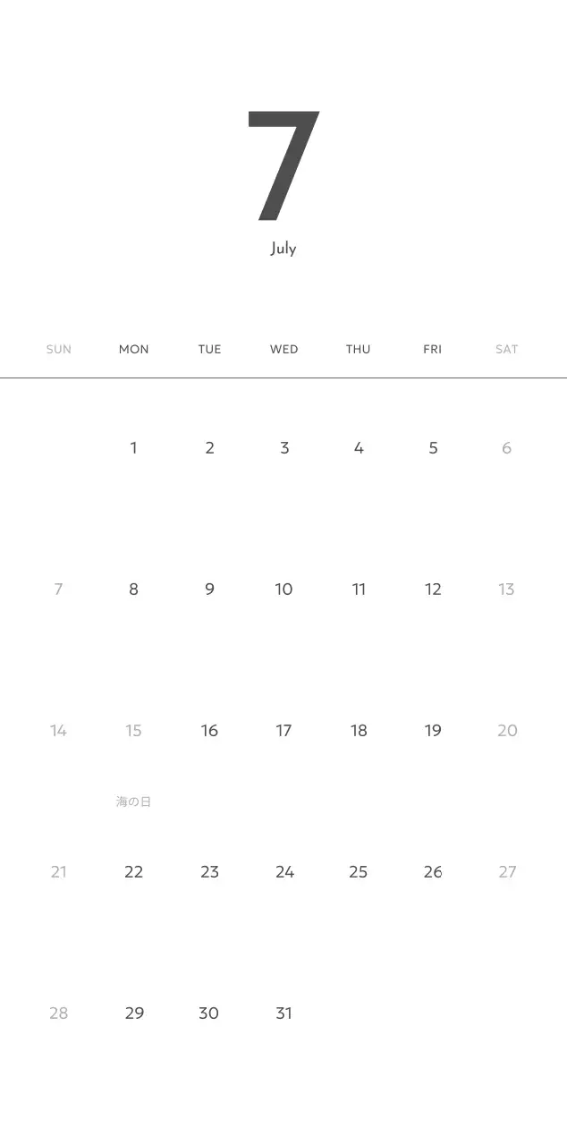 すっきりとした都会的な雰囲気のフォトカレンダー