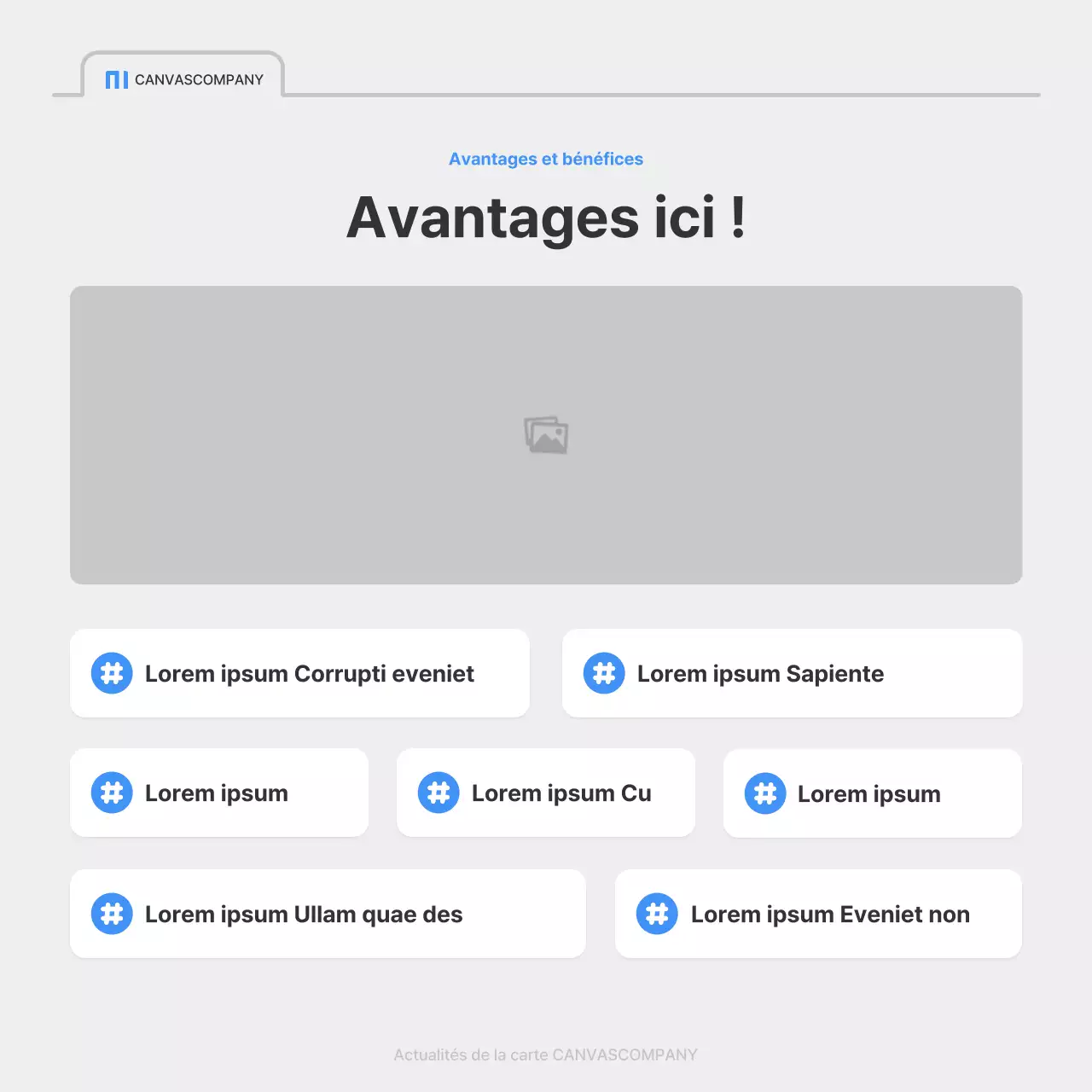 Une simple annonce d'emploi d'entreprise en bleu et gris
