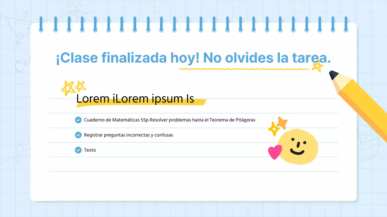 Material escolar de matemáticas kitsch en azul claro y amarillo
