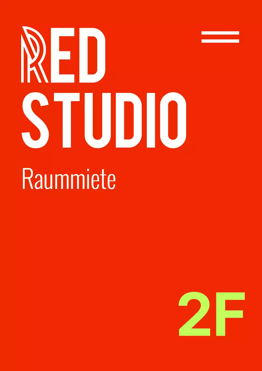 Roter Mietstudio-Infostand