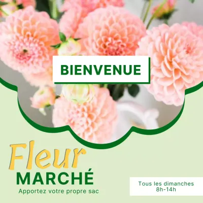 Promouvoir un simple marché aux fleurs en chartreuse et en vert