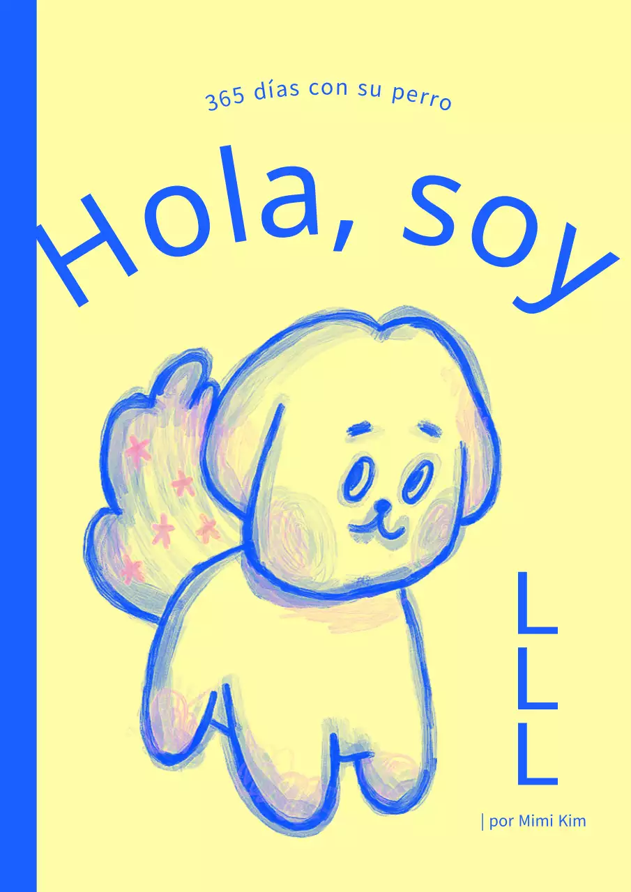Sencilla portada de libro cotidiano para perros en amarillo y azul