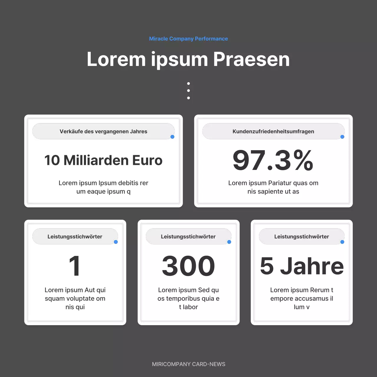 Eine einfache Stellenanzeige eines Unternehmens in Blau und Grau