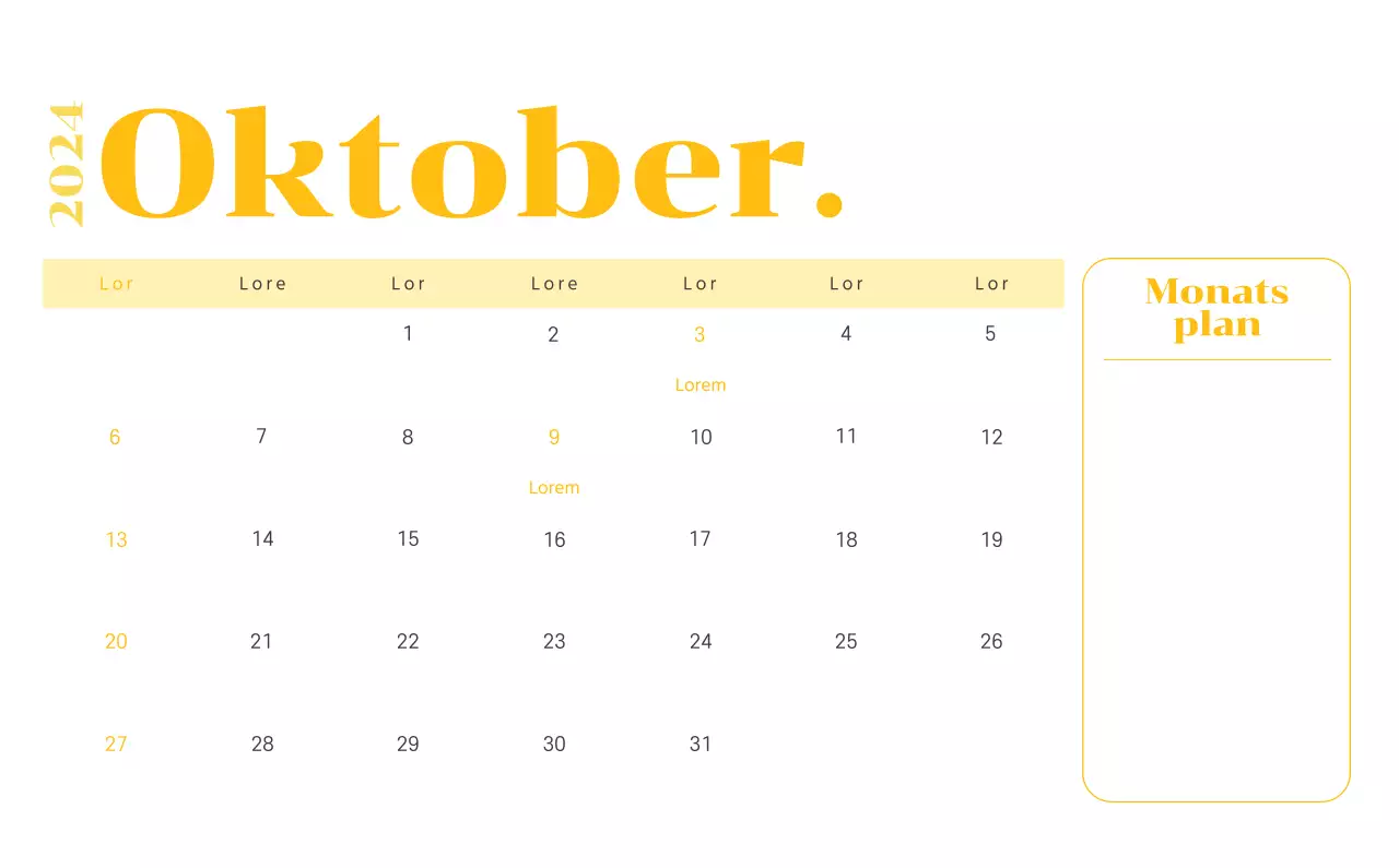 Kalender mit Jugendillustrationen auf gelbem und grünem Hintergrund