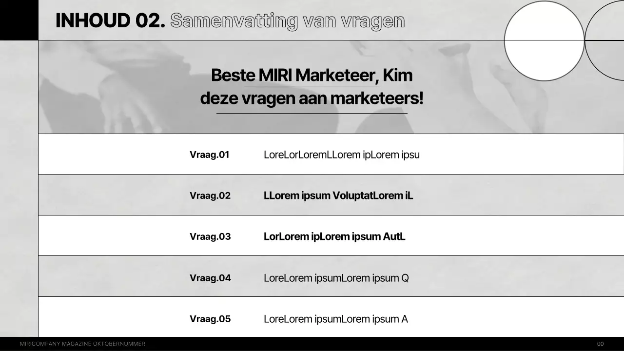 Een modern intern interviewmagazine in zwart-wit