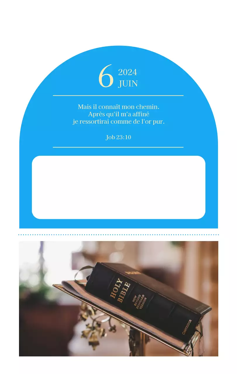 Calendrier d'église moderne bleu