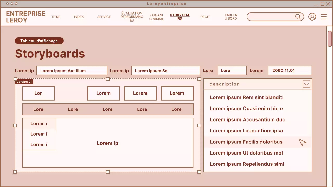 Conception d'une page web simple en beige et blanc
