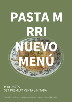 Nuevo menú sencillo con fondo verde