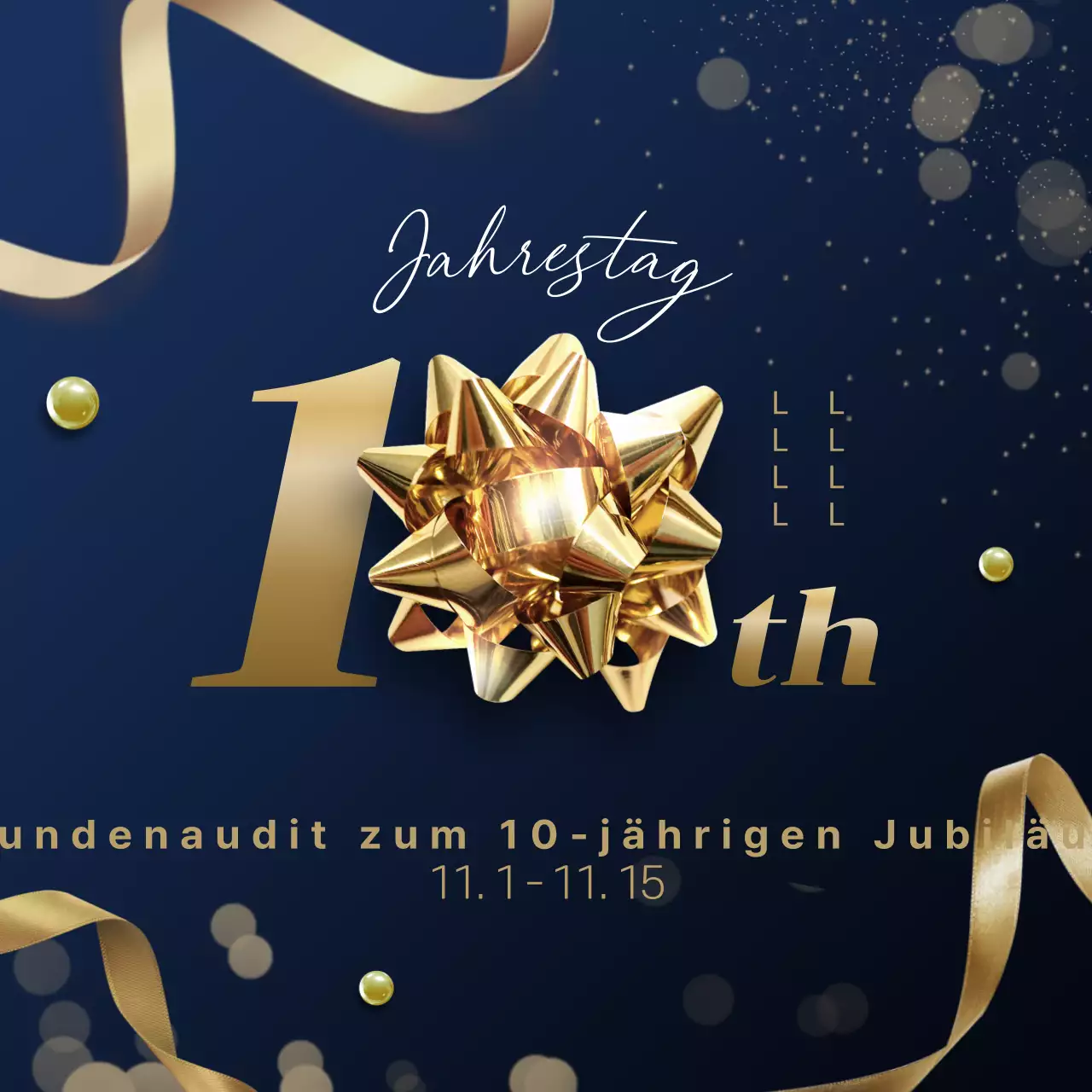 Förderung eines luxuriösen Jubiläumsverkaufs in Gold und Marineblau
