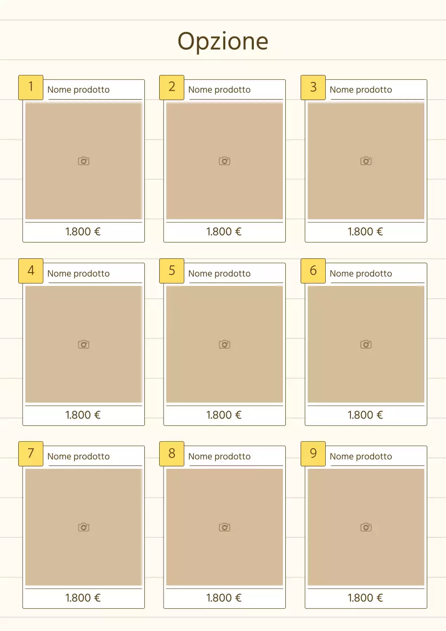 Una semplice presentazione di prodotto per lo storytelling in giallo e beige