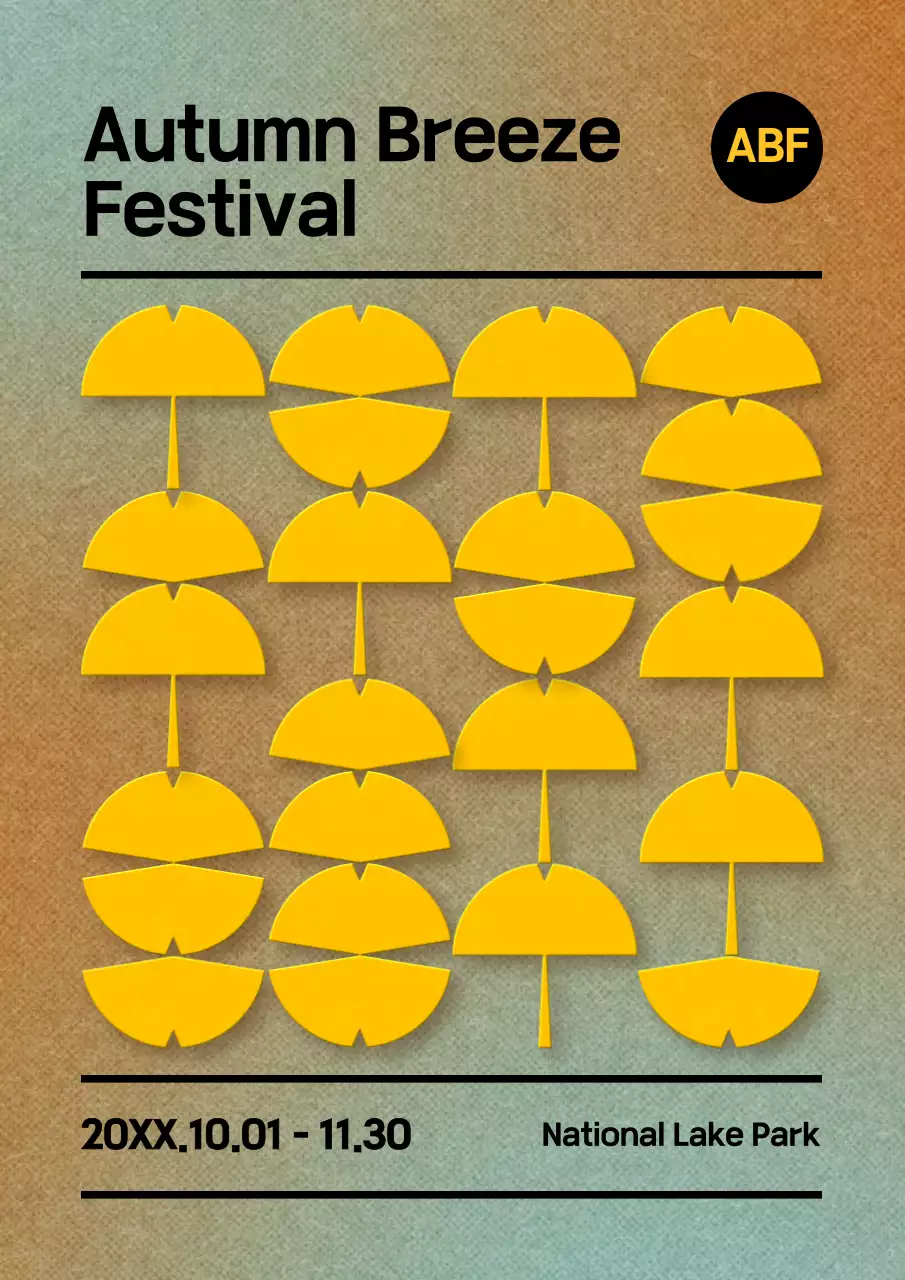 Promote a minimalist fall event with yellows and browns