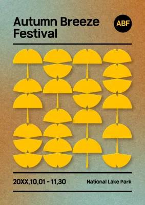 Promote a minimalist fall event with yellows and browns