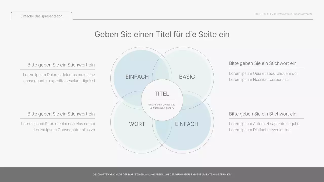 Einfacher Basisbericht in Hellblau und Hellgrün