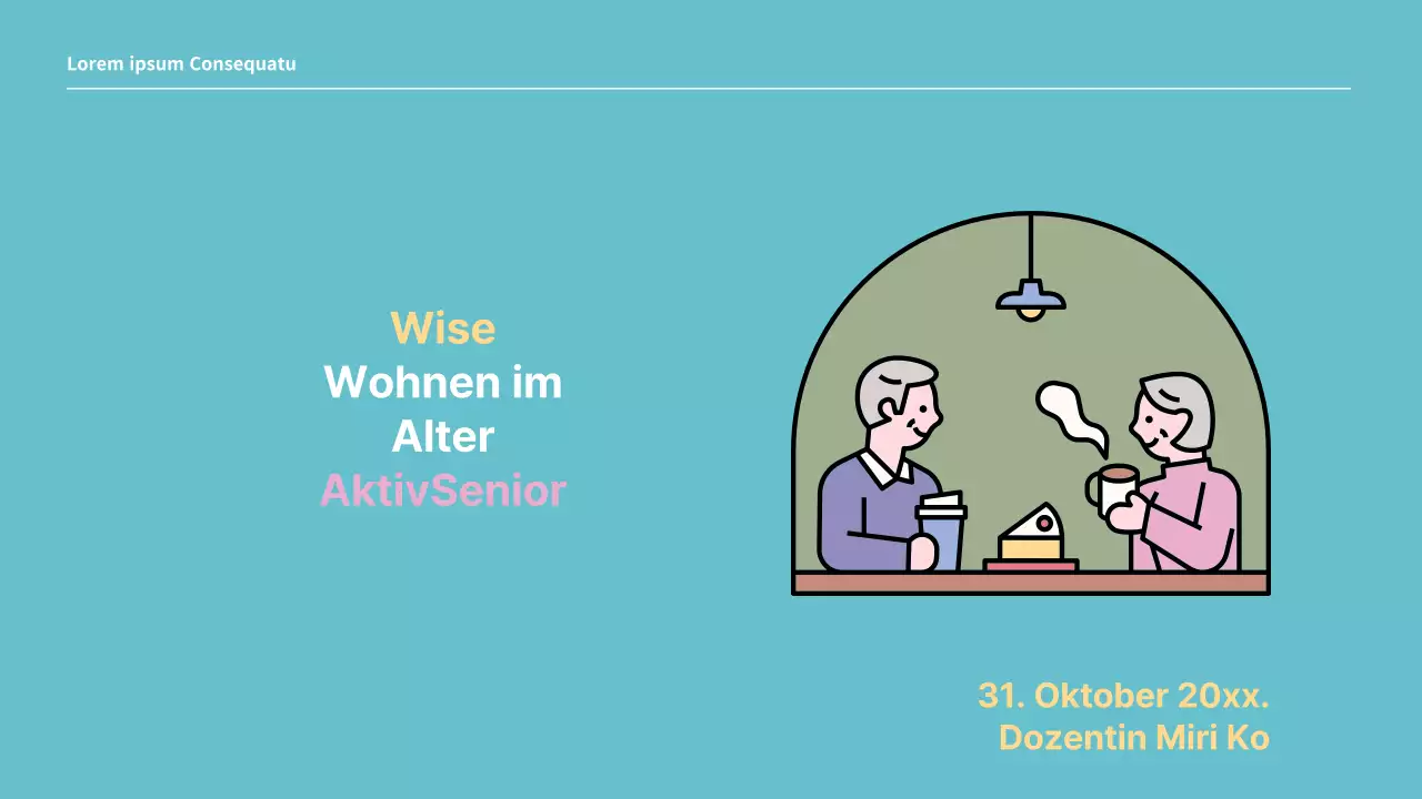 Kitschiges Silvertown in Mint und Gelb Kursmaterialien