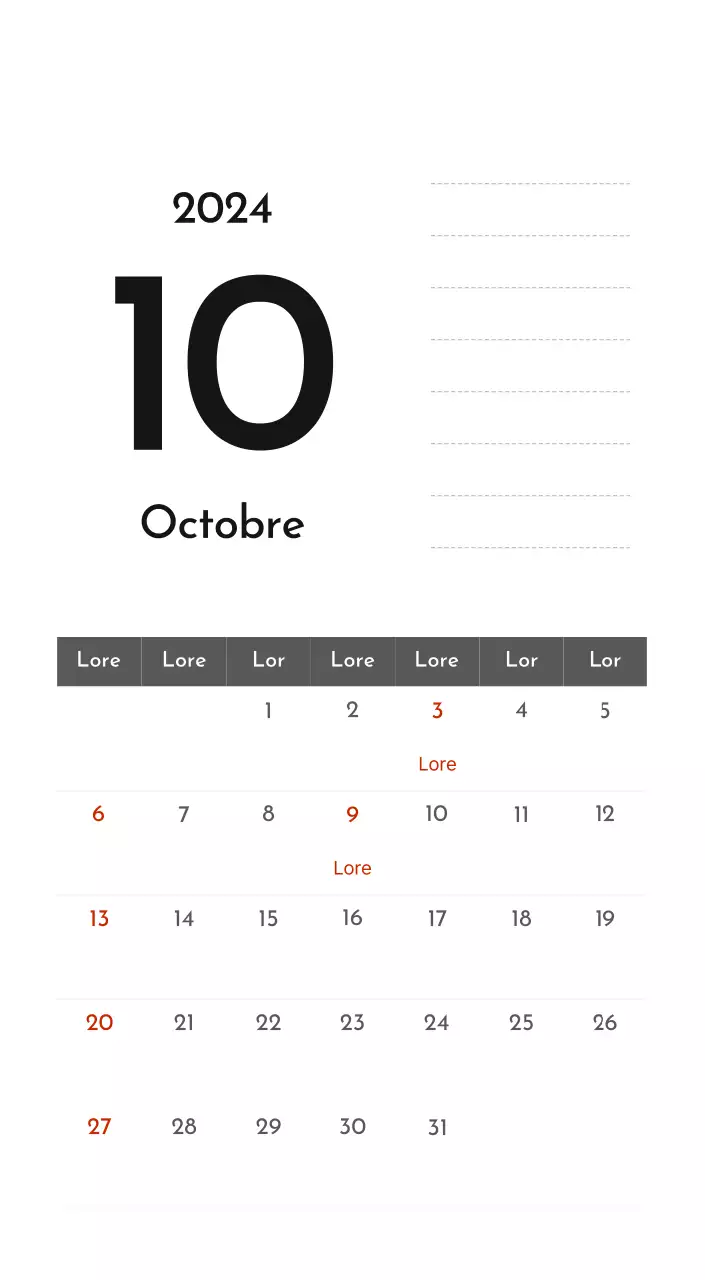 Un calendrier d'entreprise simple en gris