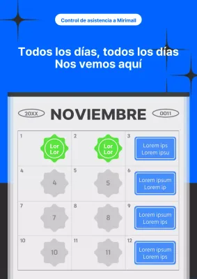 Promueva un sencillo acto de control de asistencia en azul y chartreuse