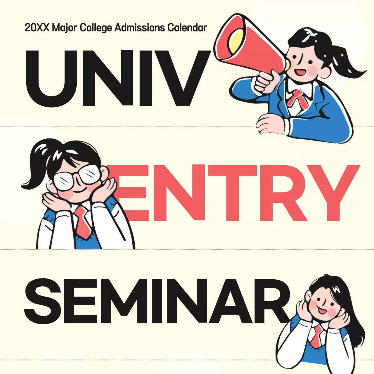 Beige Cartoon University Seminar Promotion Social Media Post