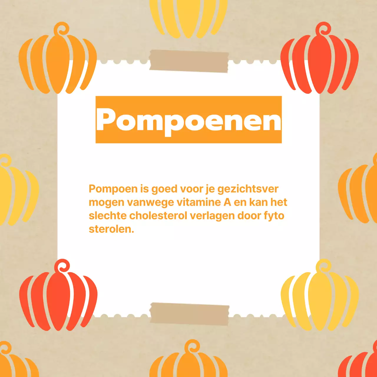 Promoot klassieke herfstvruchten in geel en oranje