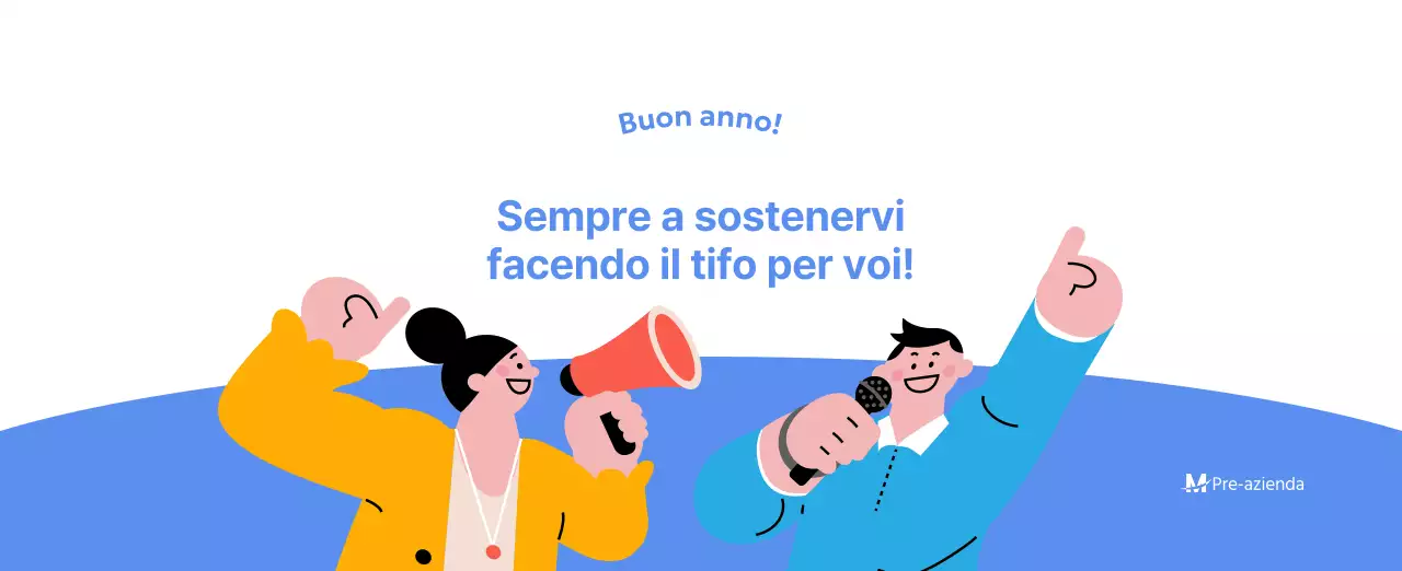 Calendario motivazionale con illustrazioni energetiche e citazioni positive su sfondo azzurro
