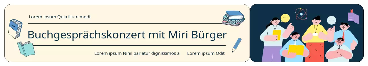 Booktalk Konzertveranstaltung illustriert von TicketConcept
