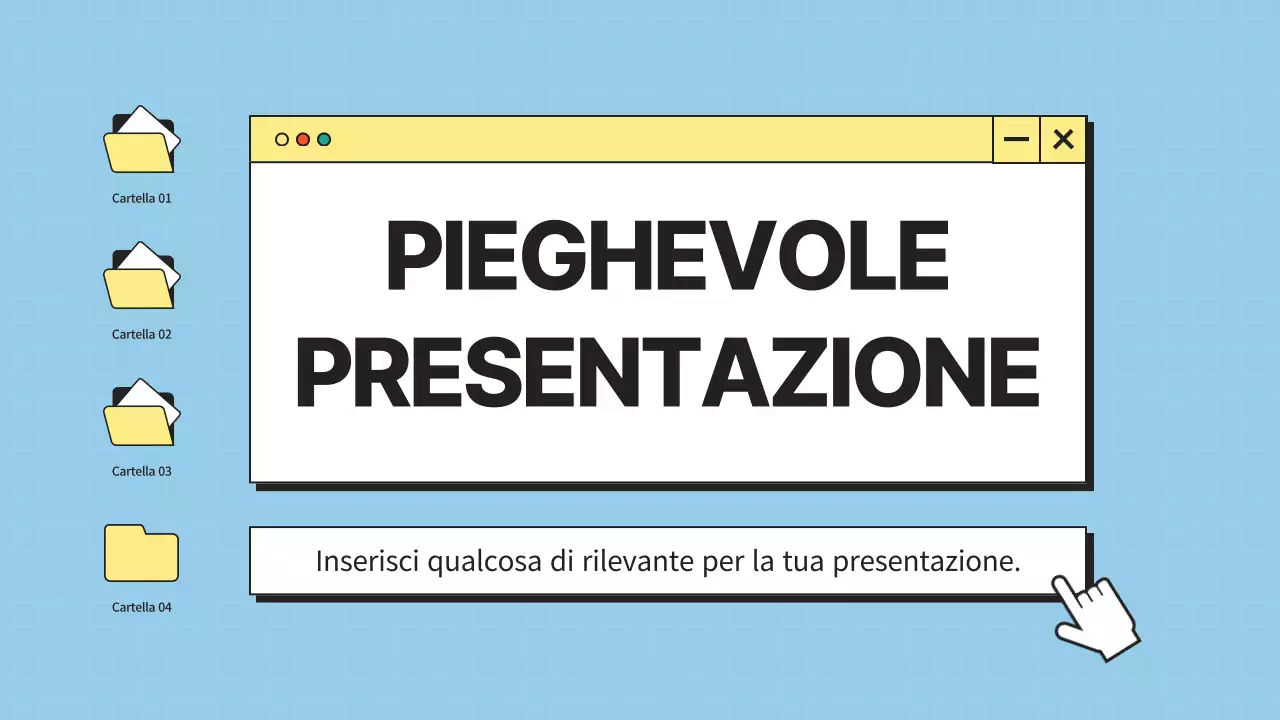 UI desktop minimalista in blu e giallo Profilo aziendale