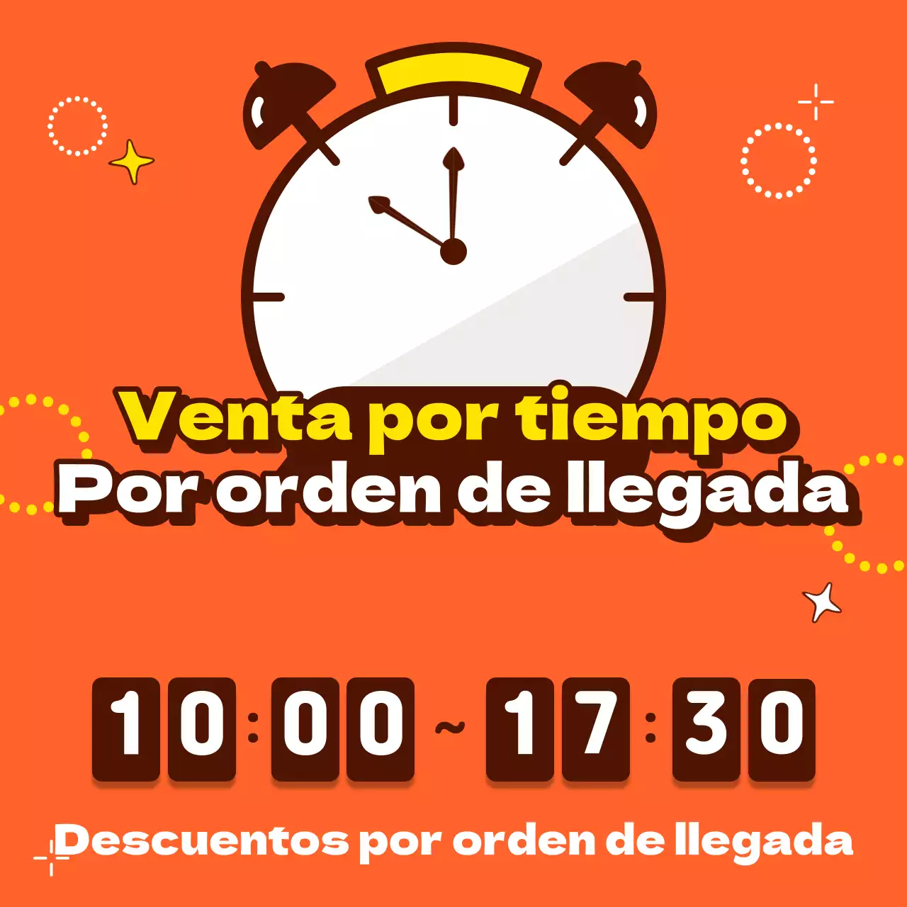 Trending anuncios de eventos cronometrados con fondo naranja