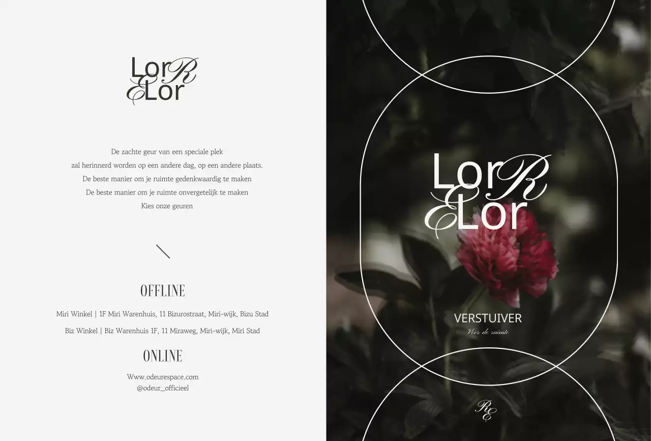 Een luxe verstuiver met vintage bloemenafbeeldingen in gedempte kleuren om producten onder de aandacht te brengen