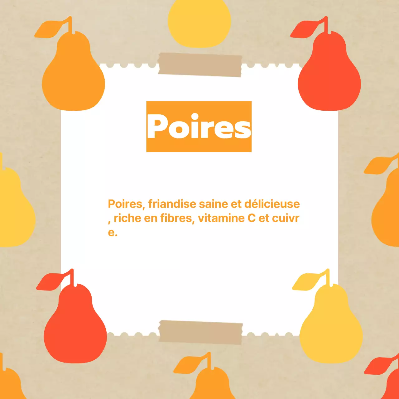 Promouvoir les fruits d'automne classiques dans les tons jaune et orange