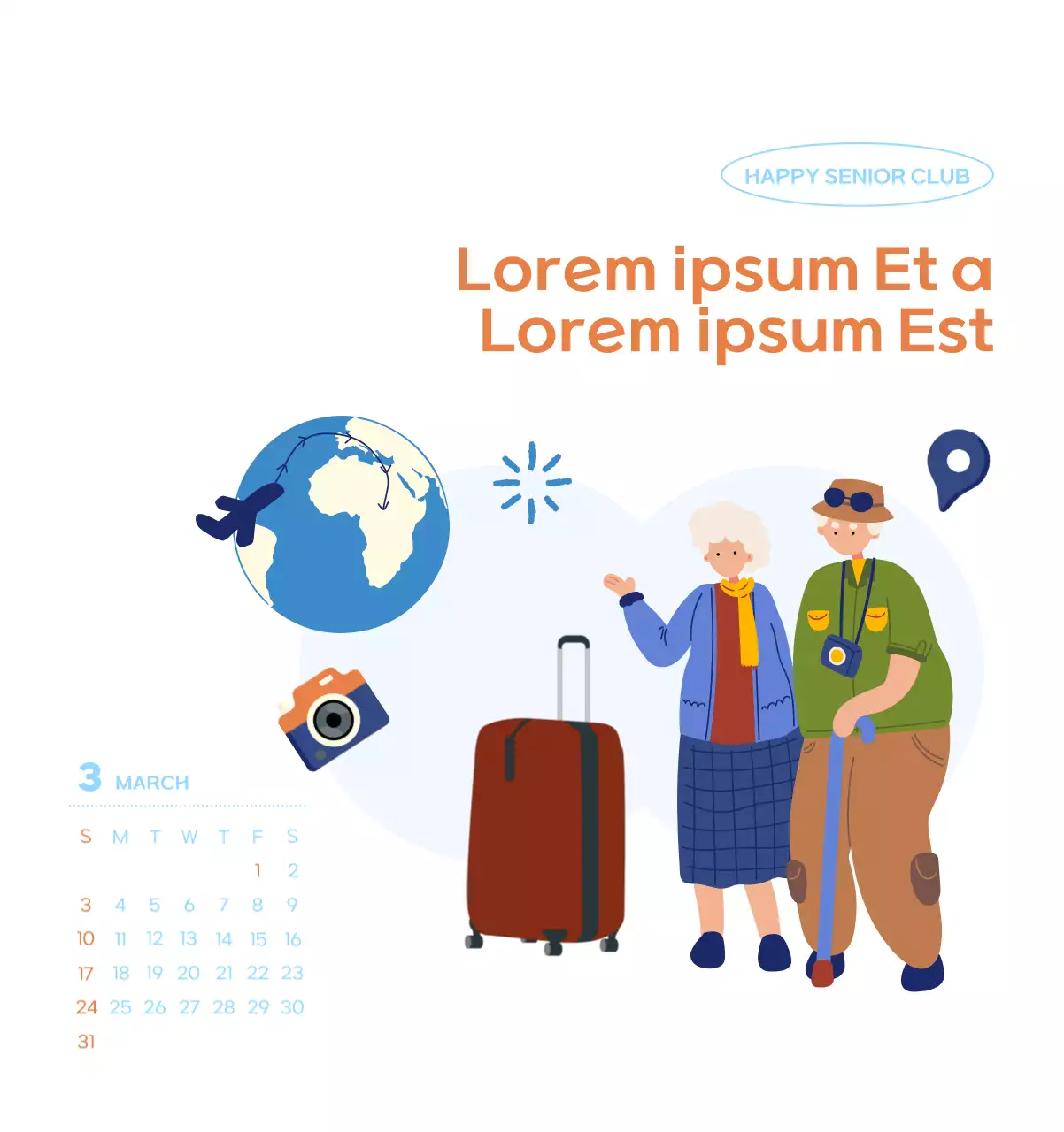 Work calendar with beautiful illustrations