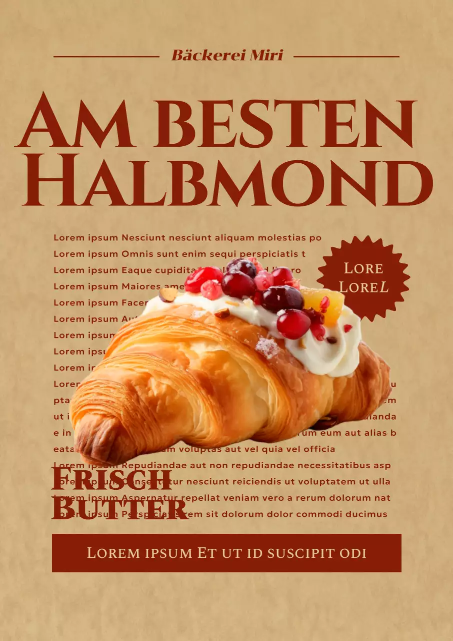 Bewerben Sie ein Vintage-Bäckerei-Menü mit roten englischen Akzenten