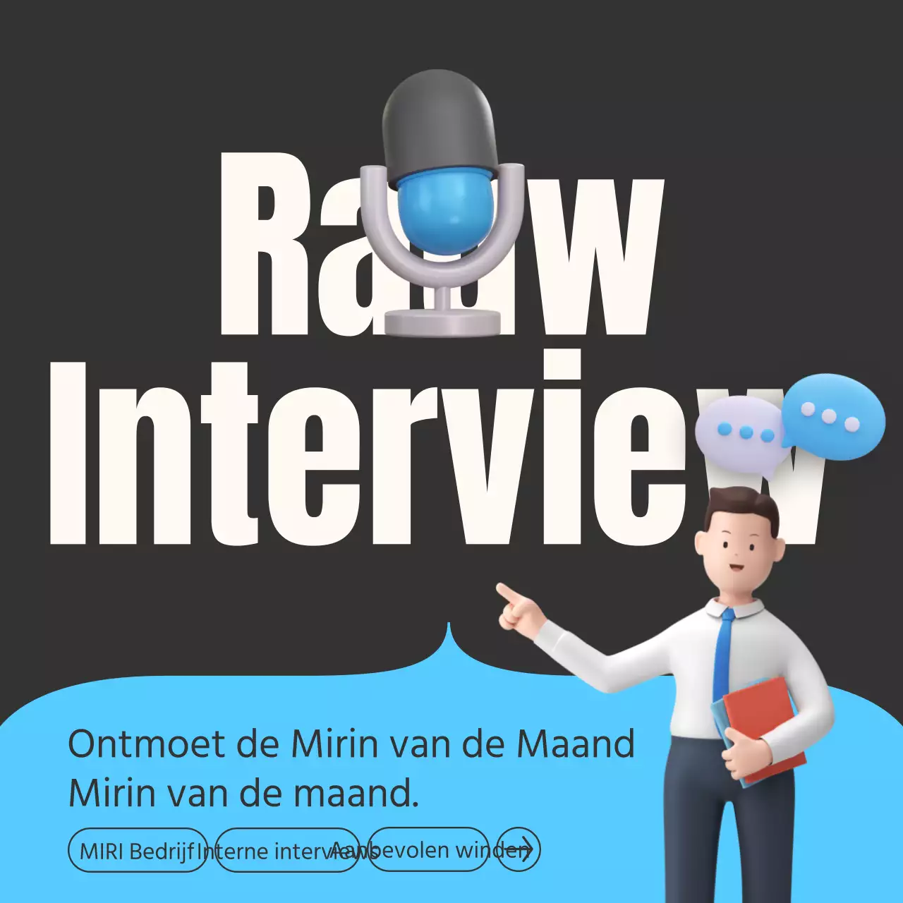 Lichtblauw eenvoudig interviewverslag