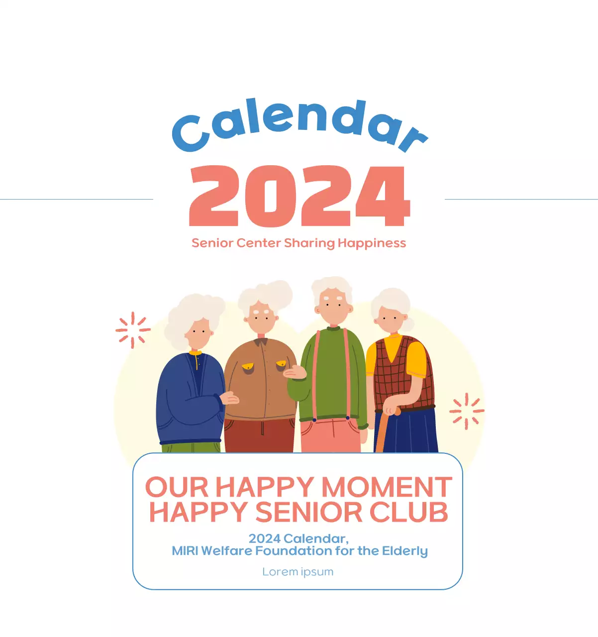 Work calendar with beautiful illustrations