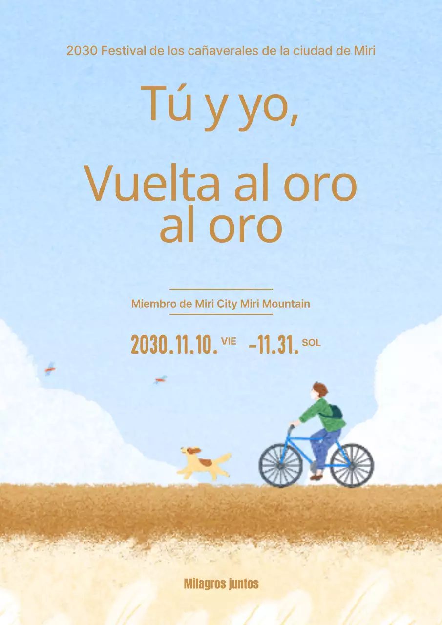 Promueve un sencillo festival de cañaverales en azul claro y beige