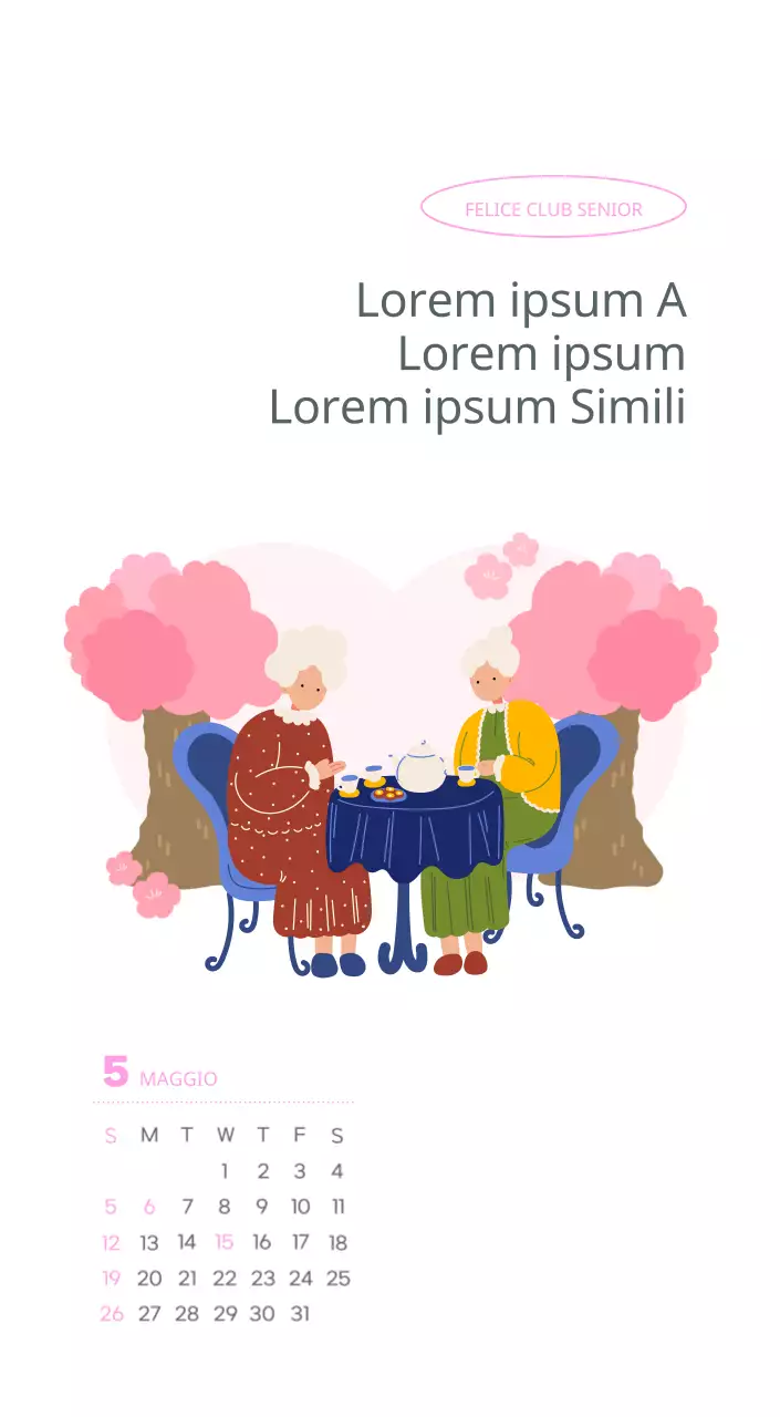 Calendario di lavoro con splendide illustrazioni