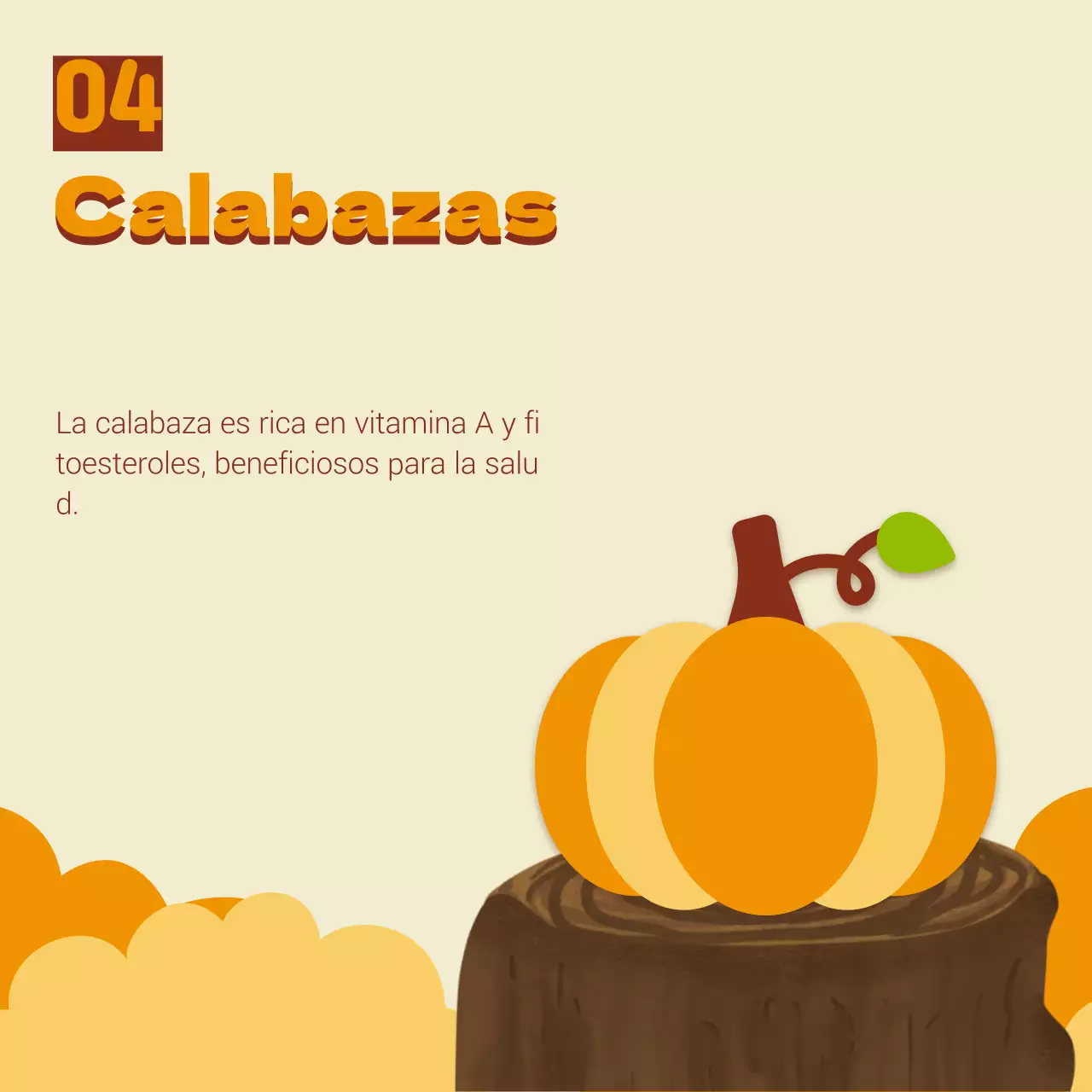 Beige y naranja sencillos para promocionar la fruta de temporada