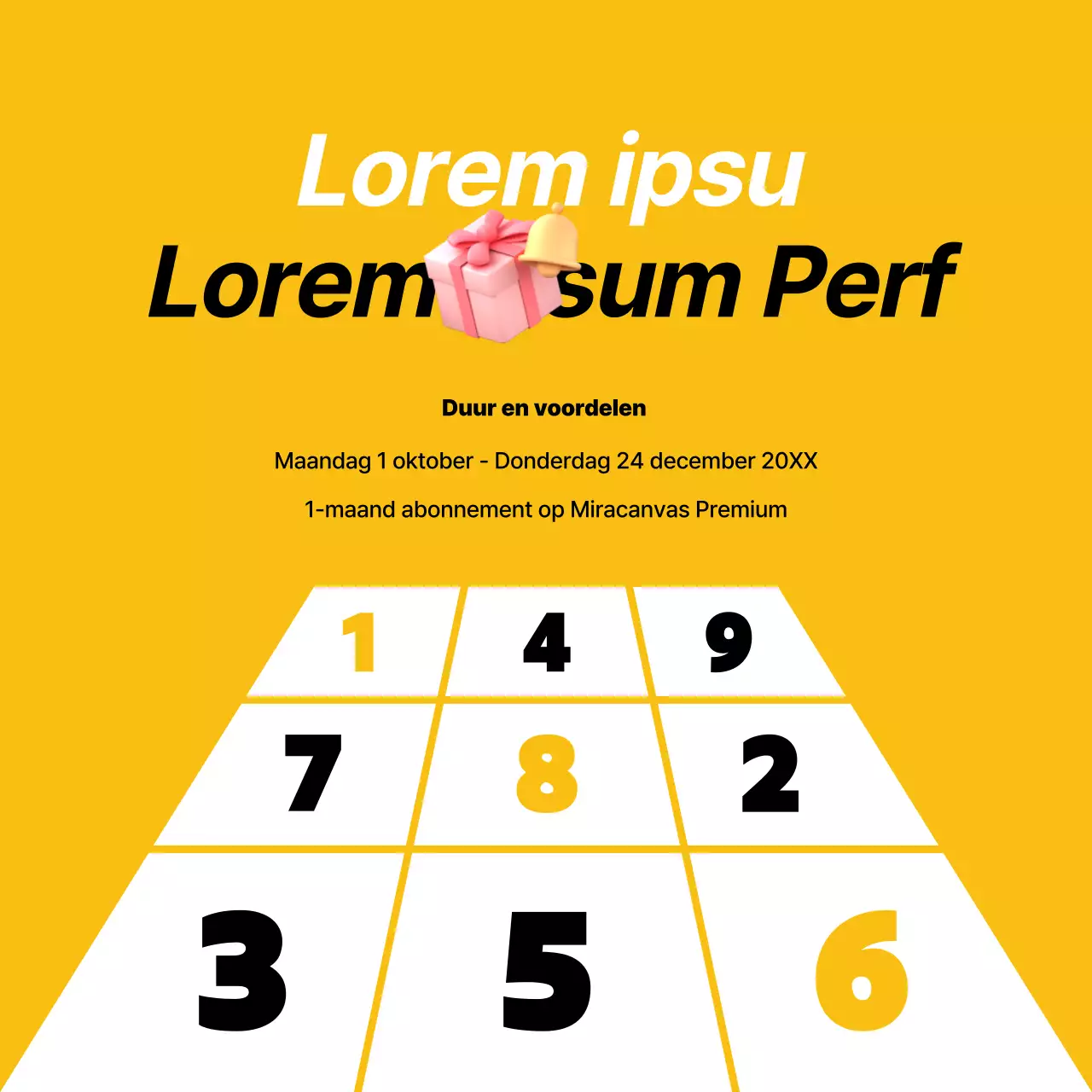 Promoot een kitscherig bingo-evenement in het geel