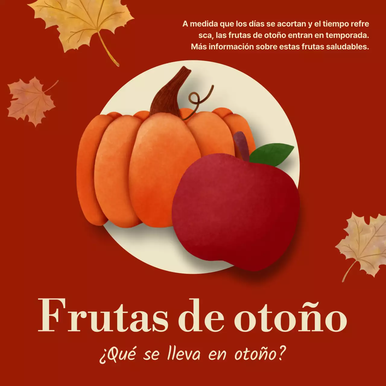 Promover la fruta sencilla y de temporada en rojo