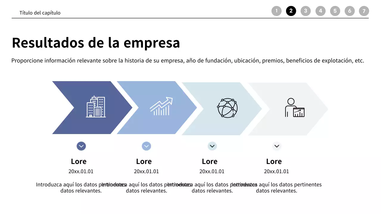 Perfil de empresa de reuniones modernas en azul