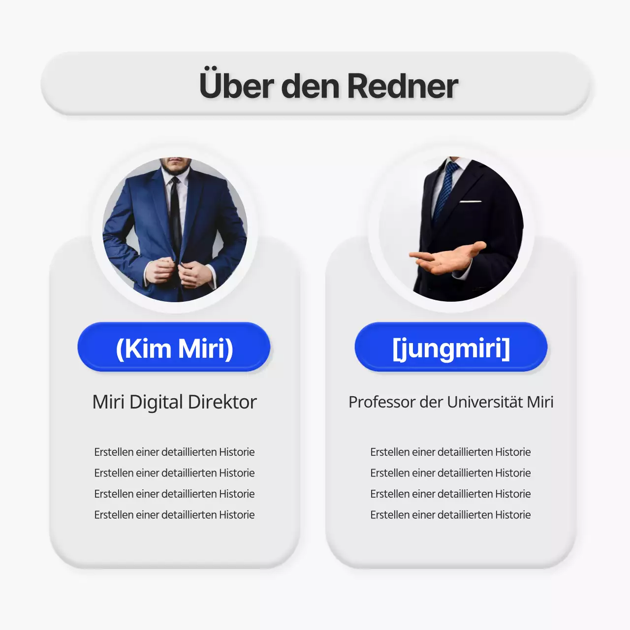 Seminarankündigung im minimalistischen 3D-Stil in Blau und Grau