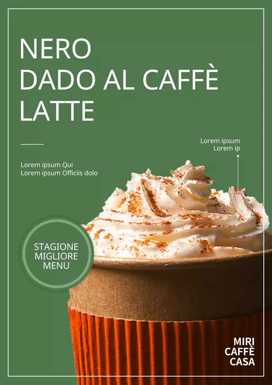 Promuovere una bevanda autunnale pulita con uno sfondo verde