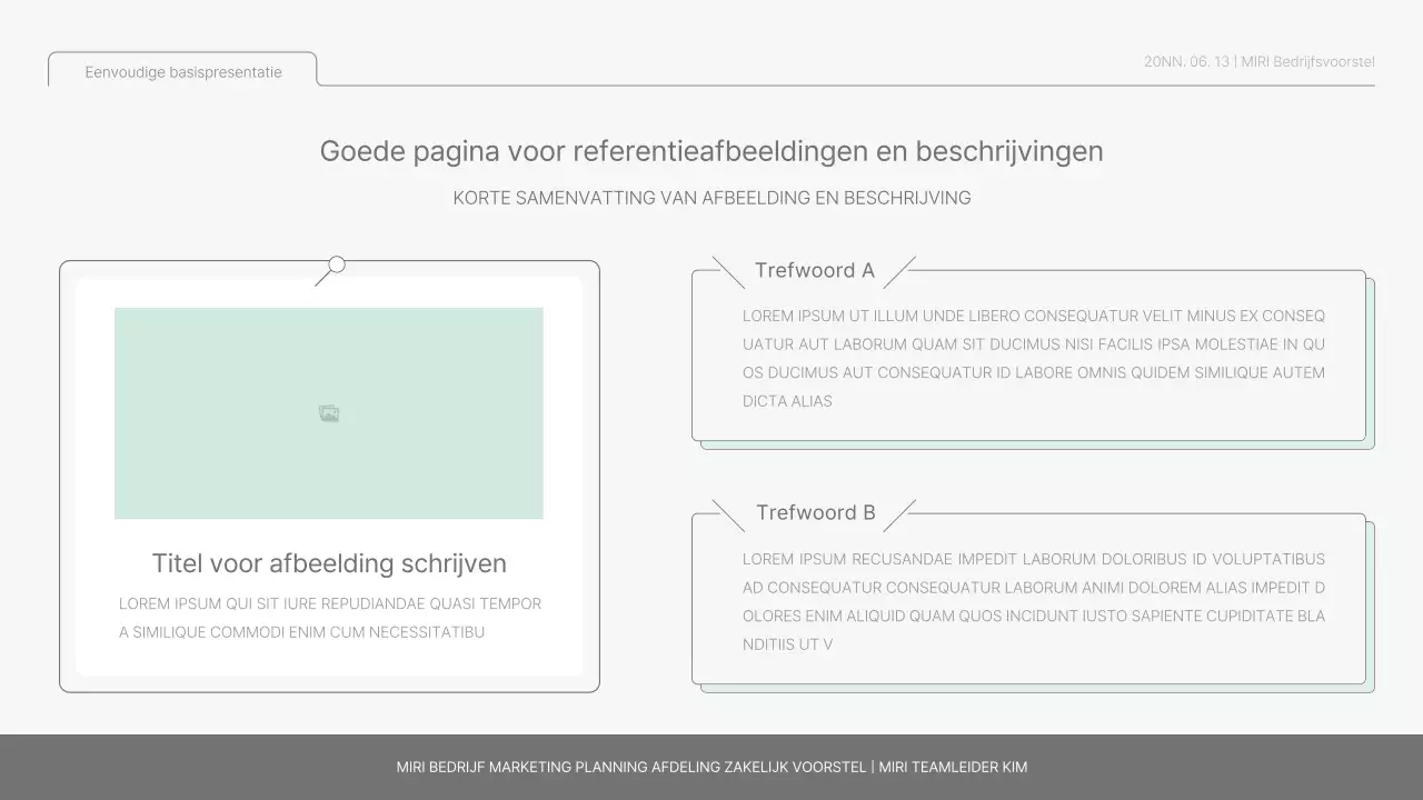 Eenvoudig basisrapport in lichtblauw en lichtgroen